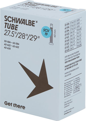 Schwalbe Inner tube SCV (Schwalbe Clik Valve) 27.5"/28"/29" - black | SCV (Schwalbe Clik Valve) | 40-584 to 62-635 | 40 mm