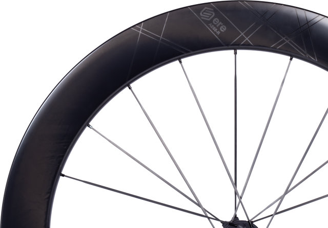 ERE Research Genus II AE65-R Carbon Disc Center Lock 28" Laufradsatz - black-black/Non Boost/28"/142 mm/100 mm/Shimano Road/Non Boost