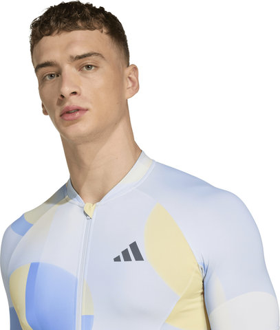 adidas Cycling Essentials 3-Stripes Light In Motion Graphic S/S Jersey - halo blue | XL