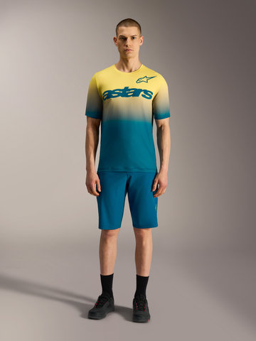 alpinestars A-Dura Astars 2.0 S/S Jersey - blue green-yellow fluro | S