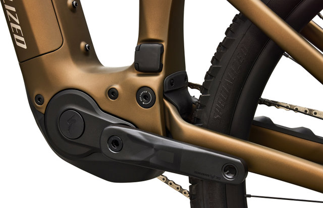 Specialized Vélo Électrique Tout-Terrain Turbo Levo R Comp Carbon 29" - satin burnt gold metallic-sandstone metallic | 44 mm | 140 mm | 29" | 160,0 mm | L