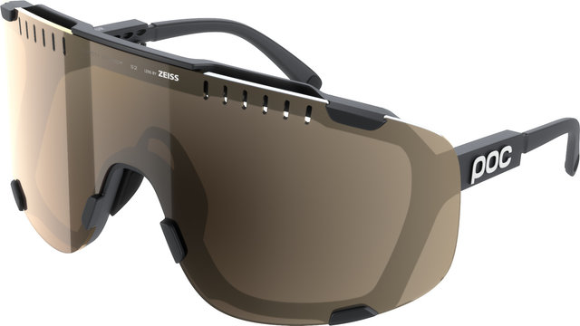 POC Devour sports glasses with replacement lens - uranium black | clarity trail-partly sunny silver