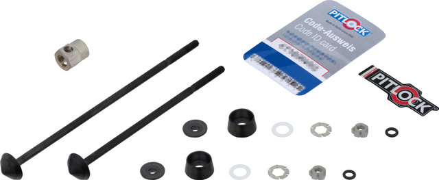 Pitlock Locking Skewer Set 03 for Front Wheel + Rear Wheel - black