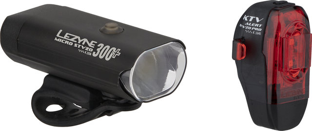 Lezyne Micro 300 + KTV Drive Beleuchtungsset mit StVZO-Zulassung - schwarz/300