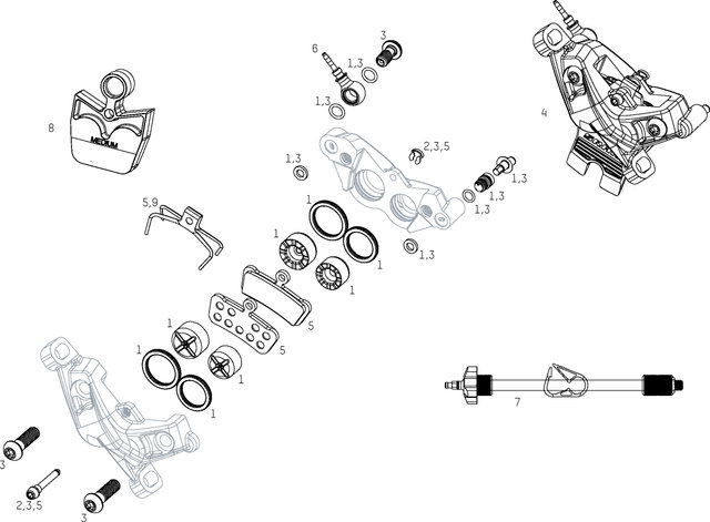SRAM G2 RSC (A1) Brake Caliper Spare Parts (2020) - 7/universal