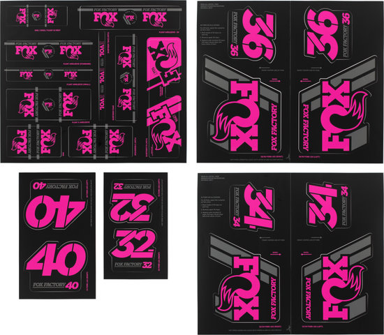 Fox Racing Shox Heritage Fork and Shock Decal Kit Aufklebersatz bis Modell 2020 - pink