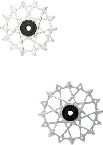 Garbaruk Juego de poleas de cambio de 14 + 16 dientes para SRAM Eagle Transmiss - silver | 14 dientes (polea guía), 16 dientes (polea tensora)