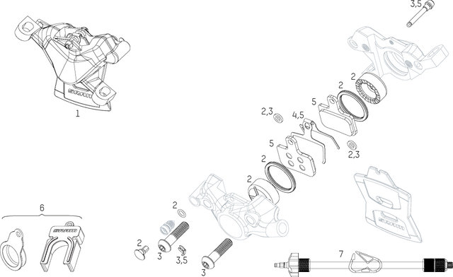 SRAM Level TLM / Ultimate (B1) Brake Caliper Spare Parts (2020) - 7/universal