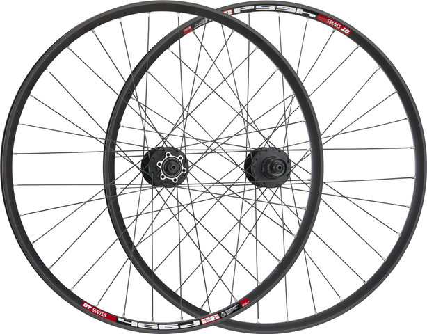 bc basic Juego de ruedas Mountain Alivio Disc 6 agujeros DT Swiss 466d 26" - negro | 26" set (RD 9x100 + RT 10x135) Shimano