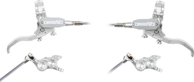 Hope Juego de Frenos de Disco EVO TR4 con Latiguillo de Acero Trenzado - silver-silver | Set | left/right (side-specific)