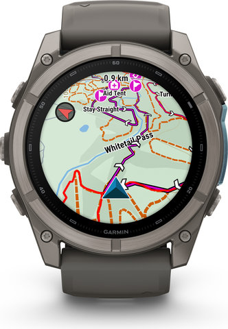 Garmin fēnix 9 AMOLED Sapphire DLC Titan 51 mm Multisport-Smartwatch - kieselgrau-titan