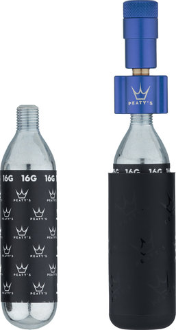 Peaty's Holeshot CO2 Tyre Inflator Kit CO2 cartridge pump + 16 g cartridge - navy