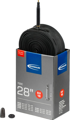 Schwalbe Chambre à Air 18 Extralight pour 28" - noir/Valve Presta (SV)/28-622 à 42-622/28/44-622 SV 40 mm/40 