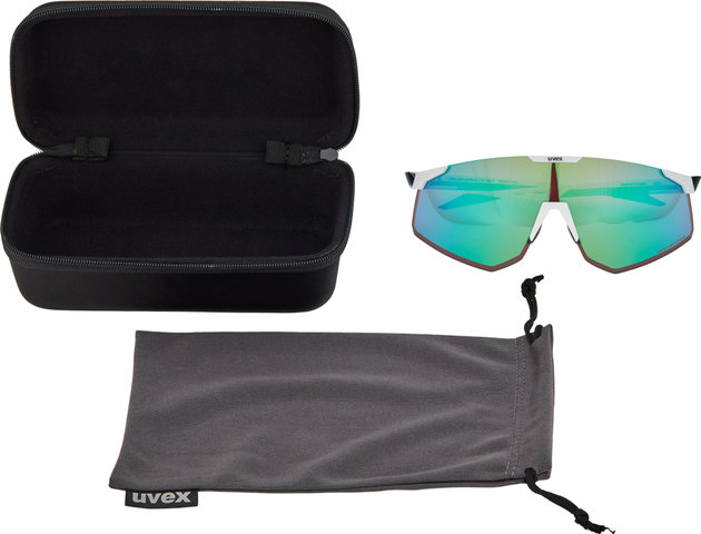 uvex pace perform CV Sportbrille - white matt/glossy green