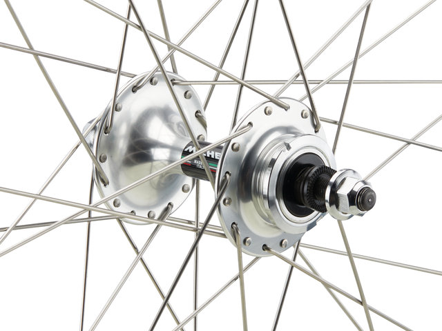 Miche Set de Roues pour Piste Pistard - noir-argenté/Non Boost/Non Boost/100 mm/28"/Pignon à vis/100 mm/Roue libre filetée/100 mm/120 mm