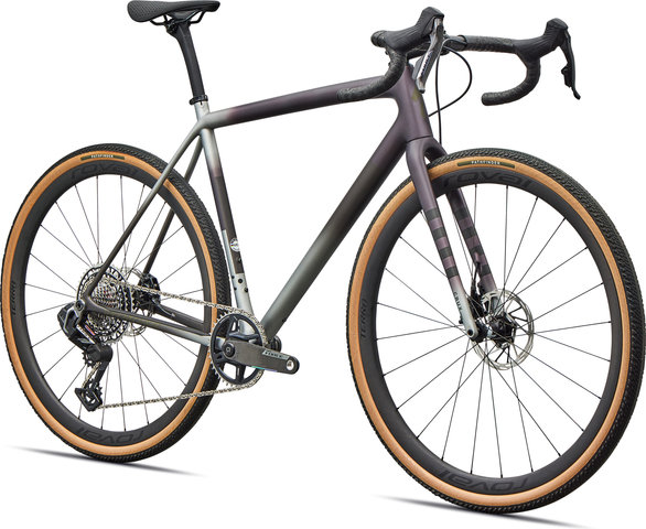 Specialized Bicicleta de gravel de carbono Crux Pro Force XPLR AXS de 28" - satin nebula metallic shadow silver-laurel green metallic smoke | 28" | 50 mm | 170,0 mm | S