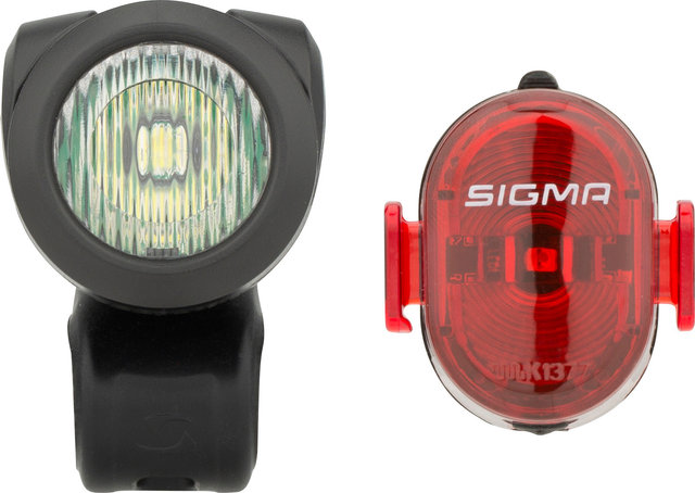 Sigma Set iluminación LED c. StVZO luz del. Aura 35 + luz trasera Nugget II - negro