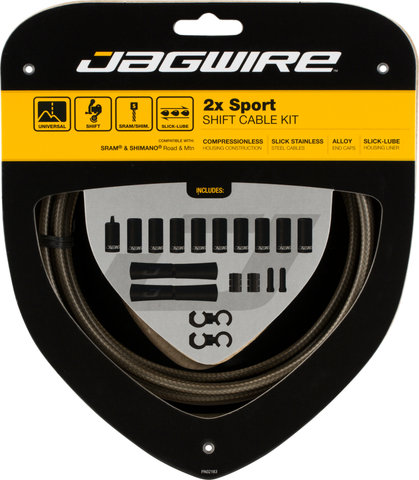Jagwire Set de Câble de Vitesses 2X Sport - carbon-silver