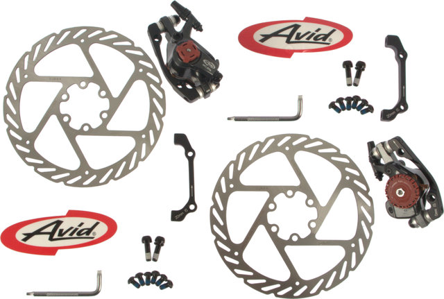Avid BB7 MTB Front+Rear Disc Brake Set w/ Brake Rotor - graphite/Set/without