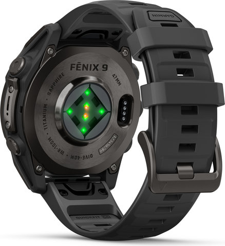 Garmin fēnix 9 AMOLED Sapphire DLC Titan 47 mm Multisport-Smartwatch - schwarz-carbongrau