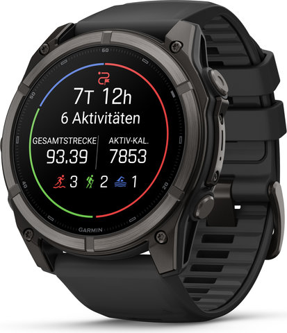 Garmin fēnix 9 AMOLED Sapphire DLC Titan 51 mm Multisport-Smartwatch - schwarz-carbongrau