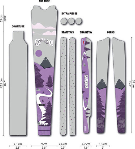 DYEDBRO Set de lámina protectora de cuadros gravel - Grinduro purple