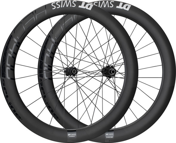 DT Swiss Juego de ruedas HEC 1400 SPLINE 62 Carbon Disc Center Lock Hybrid 28" - schwarz | 142 mm | 100 mm | 28" | SRAM XDR | 100 mm | 100 mm | 142 mm