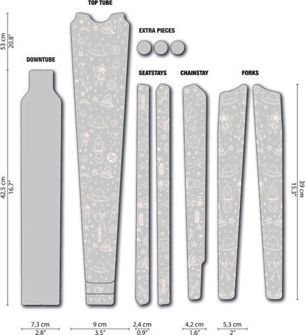 DYEDBRO Set de lámina protectora de cuadros gravel - space trip white