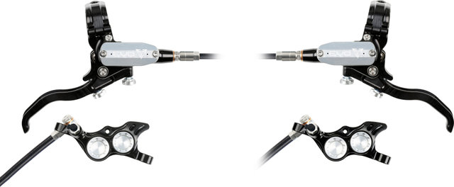 Hope Juego de Frenos de Disco EVO TR4 con Latiguillo de Plástico - black-silver | Set | left/right (side-specific)