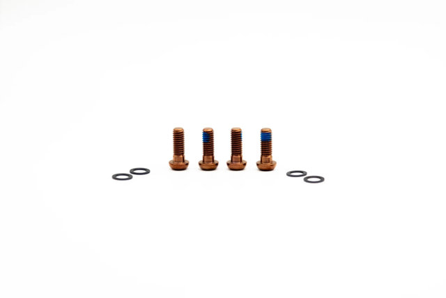 OAK Components Juego de Tornillos de Titanio M6x16 para Adaptador de Frenos de disco - copper