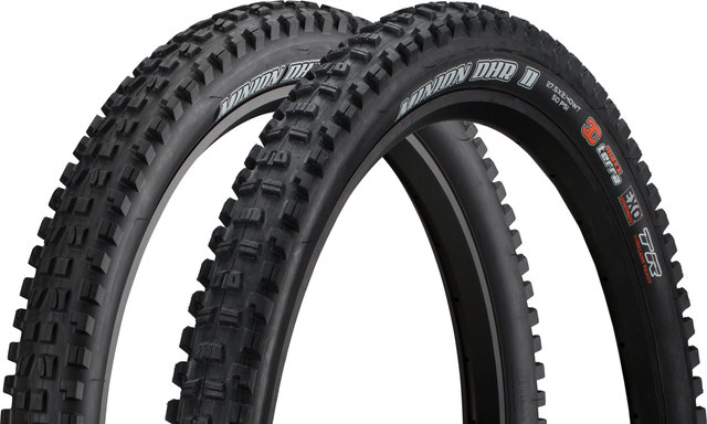 Maxxis Minion DHF / DHR II 3C MaxxTerra EXO WT TR 27.5" Folding Tyre Set - black/27.5 /63 mm/63-584
