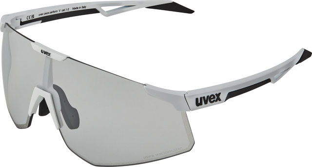 uvex pace perform V Sportbrille - white matt/litemirror silver