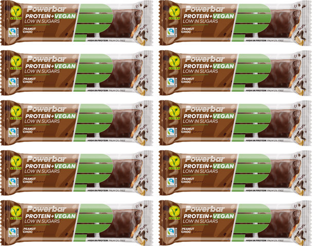 Powerbar Protein Plus Low Sugar Vegan Bar - 10 pieces - peanut choc