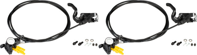 Magura Set de frenos de disco d+t MT4 eSTOP Carbotecture - polished black anodized/Set/Flip-Flop (no específico de lado)