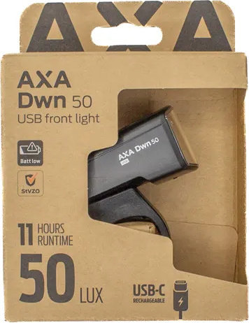 Axa Luz Frontal de 50 Lux Dwn con Aprobación StVZO - negro