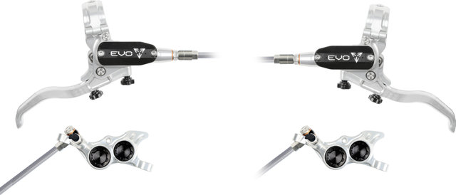 Hope Juego de Frenos de Disco EVO TR4 con Latiguillo de Acero Trenzado - silver-black | Set | left/right (side-specific)