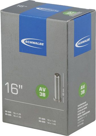 Schwalbe Cámara de aire 3B para 16" - universal/32-305 a 40-305/Válvula Schrader (AV)/16 x 1.25-1.5 AV 40 mm/40 
