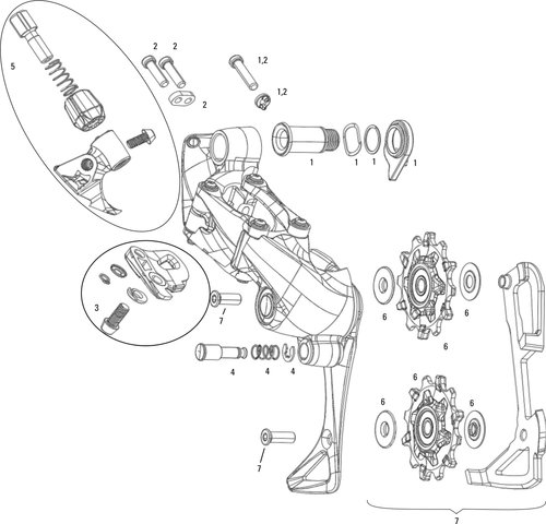 SRAM Pièces Détachées pour Dérailleur Arrière Force 1, CX1 (2014) - 2/universal