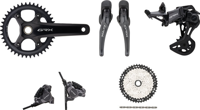 Shimano GRX RX820 1x12 42 Groupset - black/none/Shimano Micro Spline/10-45/Shimano Micro Spline/172,5 mm/without