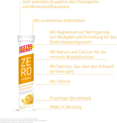 Dextro Energy Effervescent tablets Zero Calories - 1 piece - orange | orange