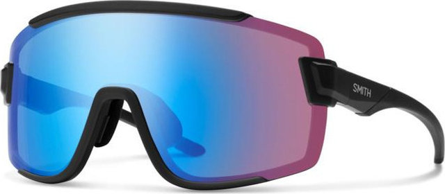 Smith Lunettes de sport Wildcat - matte black/chromapop low light rose blue mirror