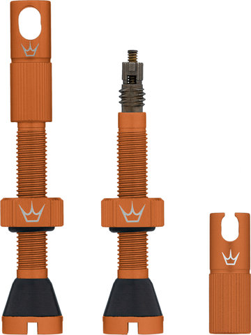 Peaty's Chris King Edition MK2 Tubeless Ventil 2er-Set - mango/SV 42 mm
