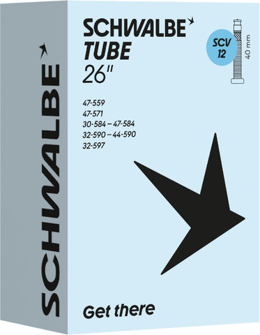 Schwalbe Chambre à Air SCV (Schwalbe Clik Valve) 26" - noir | SCV (Schwalbe Clik Valve) | 30-559 à 47-597 | 40 mm