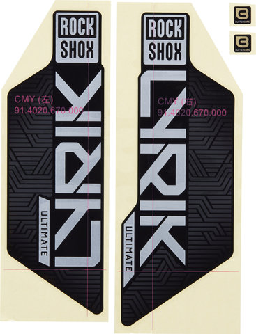 RockShox Set calcomanías Decal Kit Lyrik Ultimate Flight Attendant desde 2023 - gloss black-matte silver foil