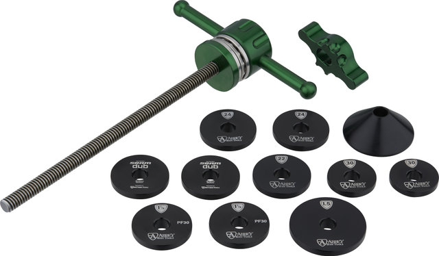 Abbey Bike Tools Outil pour Boîtier de Pédalier Modular Bearing Press avec Levier - green
