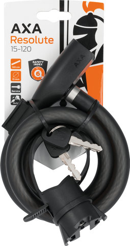 Axa Candado de cable Resolute 15-120 - negro | 120 cm