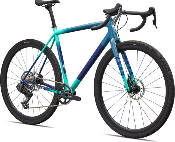 Specialized Crux Expert AXS 28" Carbon Gravel Bike - grey blue lagoon blue dune white majesty blue/28"/XS/50 mm/165,0 mm Specialized Crux Expert AXS 28" Carbon Gravel Bike - grey blue lagoon blue dune white majesty blue/28"/XS/50 mm/165,0 mm