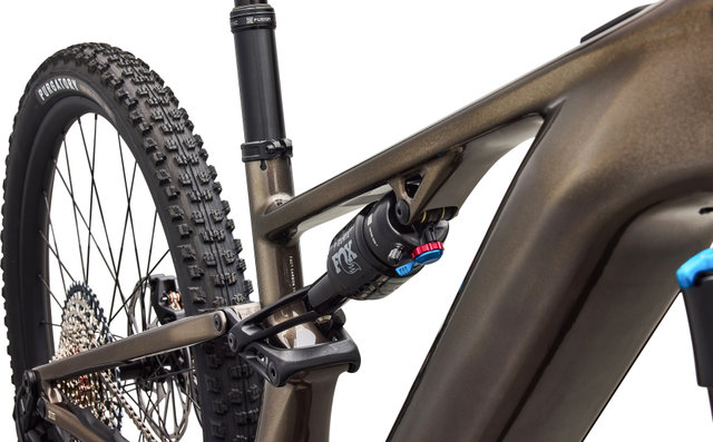 Specialized Vélo Électrique Tout-Terrain Turbo Levo R Comp Carbon 29" - gloss gunmetal-white mountains | 44 mm | 140 mm | 29" | 160,0 mm | L