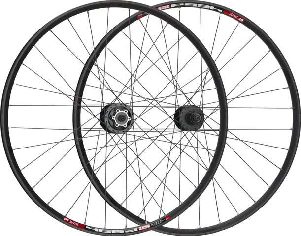 bc basic Urban Alivio 6-Bolt Disc DT Swiss 466d 28" Wheelset - black | 28" set (front 9x100 dynamo + rear 10x135) Shimano