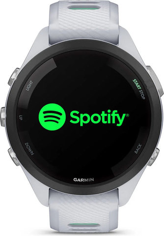 Garmin Forerunner 265S Smartwatch mit Schnellwechsel-Silikon-Armband 18 mm - steinweiß-schwarz